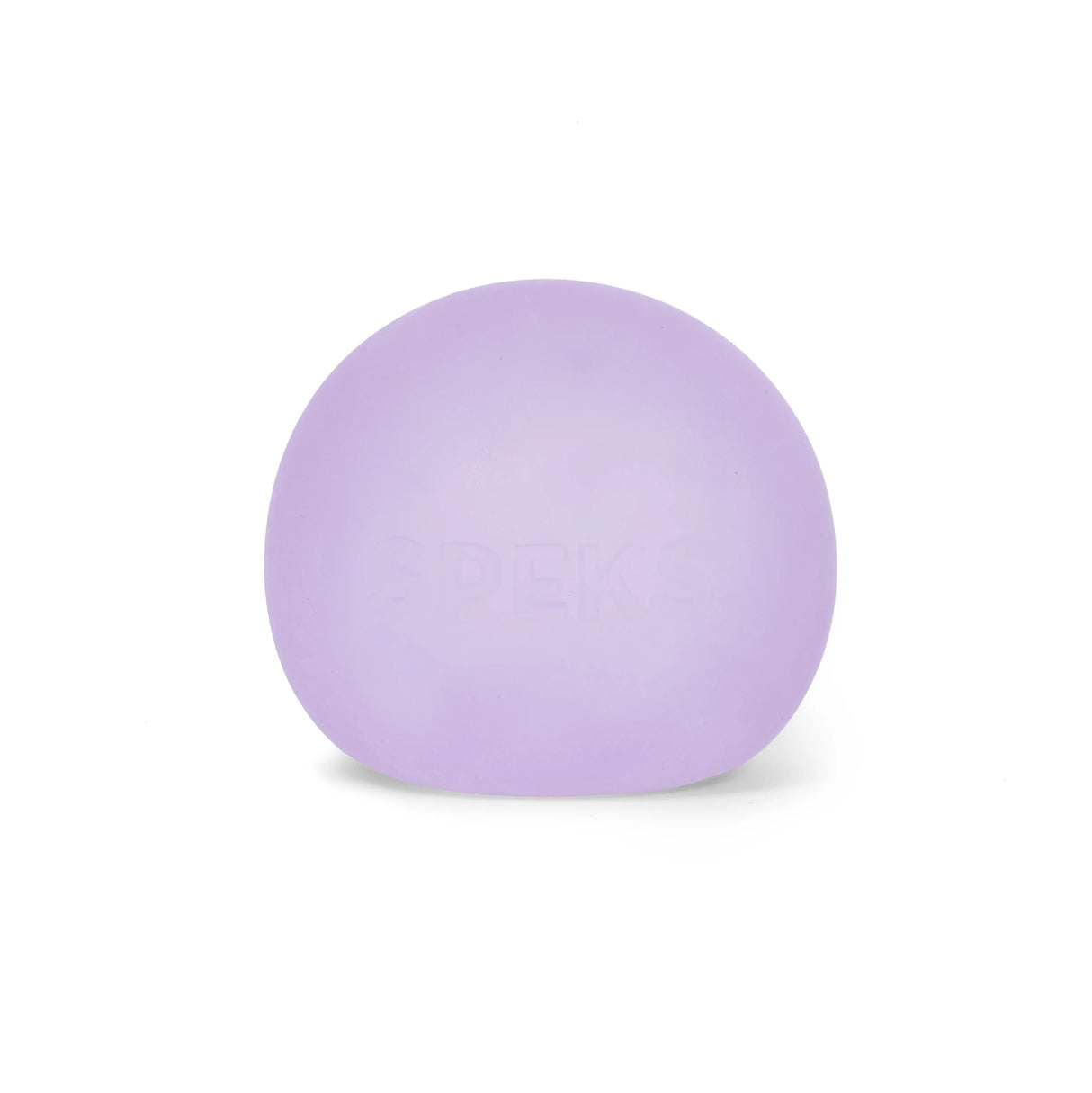 Single lilac Mist Speks Gump Original memory gel stress ball on a white background