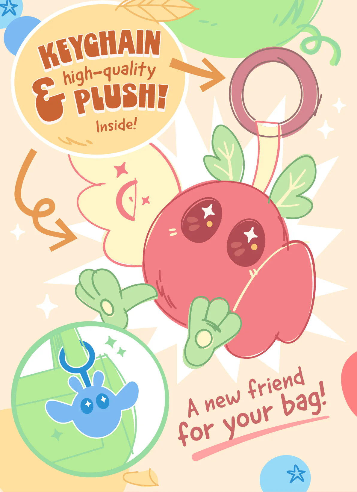 Squishable Baby Mothman Fruit Stand blind box interior keychain plush detail