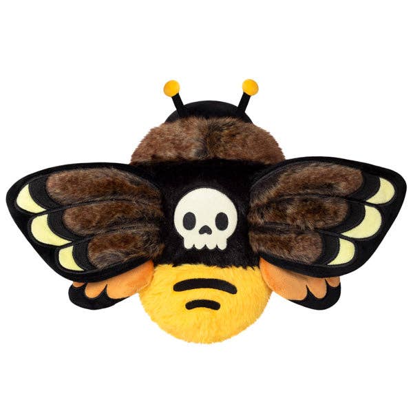 Squishable Mini Death's Head Hawkmoth brown black yellow plush top view