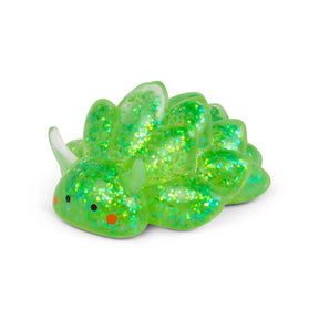 Close-up of green glitter Sugar Sea Sheep squishy fidget toy showing iridescent sparkle detail