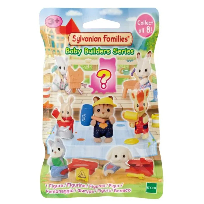 Sylvanian Families Baby Builders Series blind bag packaging showing collect all 8 figures