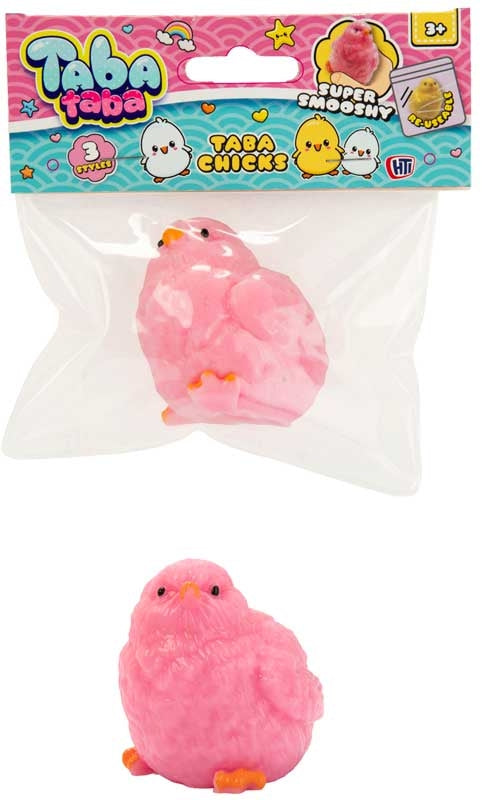 Taba Taba Taba Chicks pink smooshy squishy chick sensory toy in packaging