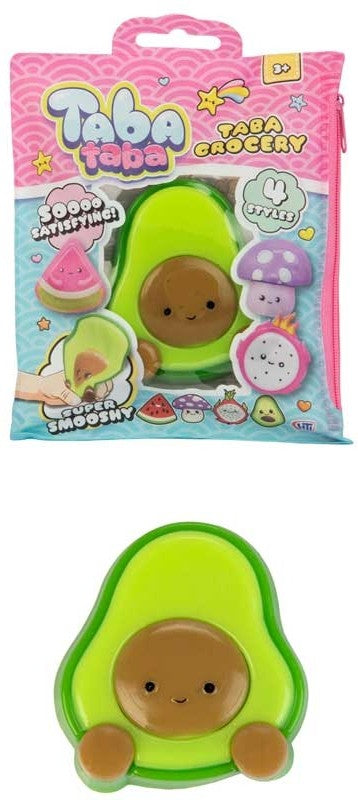 Taba Taba Taba Grocery avocado smooshy squishy sensory toy in packaging