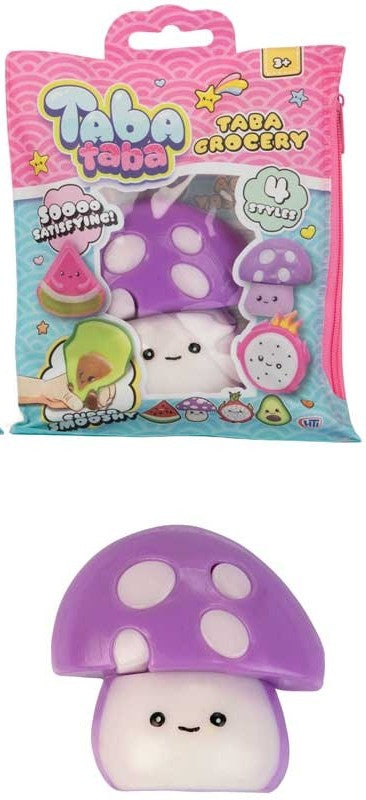 Taba Taba Taba Grocery purple mushroom smooshy squishy sensory toy in packaging
