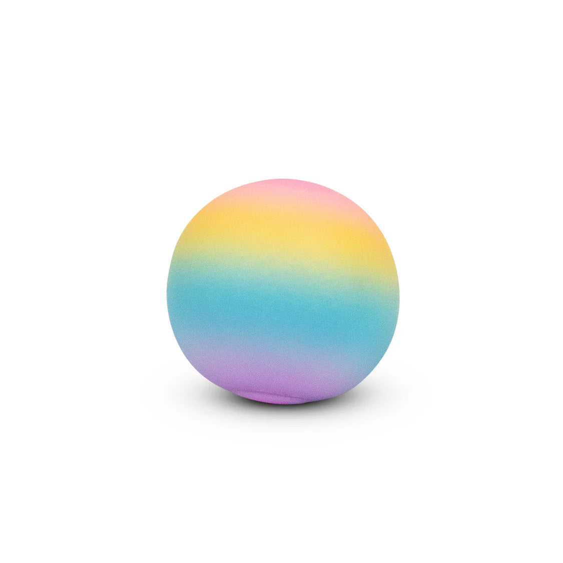 Single pastel rainbow ombre squish ball in pink, yellow, blue and lilac gradient
