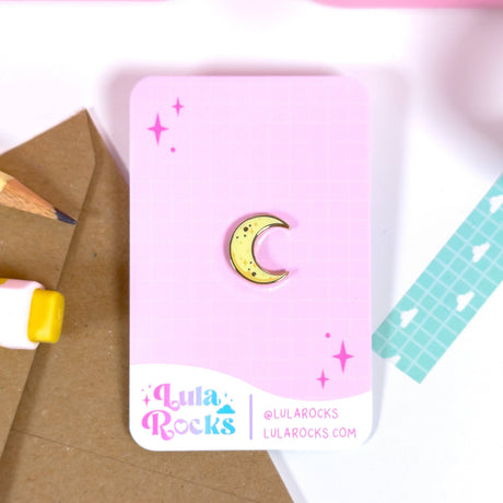 Kawaii Yellow Moon Mini Enamel Pin