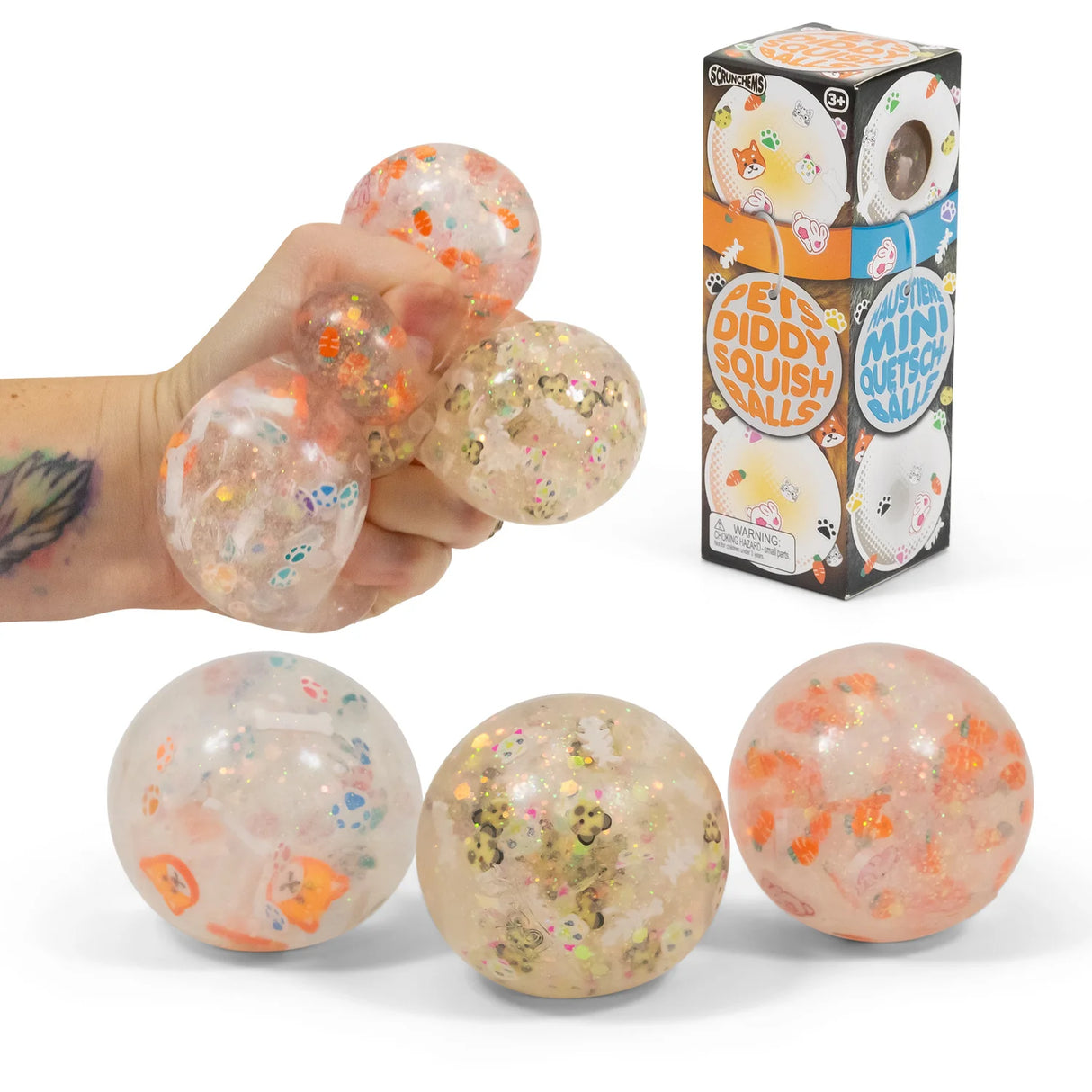 Scrunchems Pets Diddy Squish Balls 3 Pack