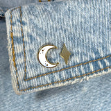 Kawaii White Moon Mini Enamel Pin
