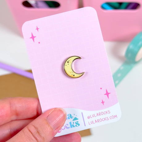 Kawaii Yellow Moon Mini Enamel Pin