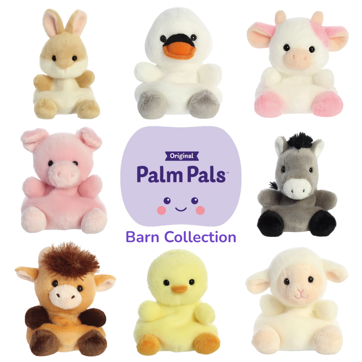 Aurora Palm Pals Barn Collection, nine farm animal plush collectibles