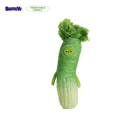 BazuuYu Fresh Celery plush pendant with leafy green top and a smiling face