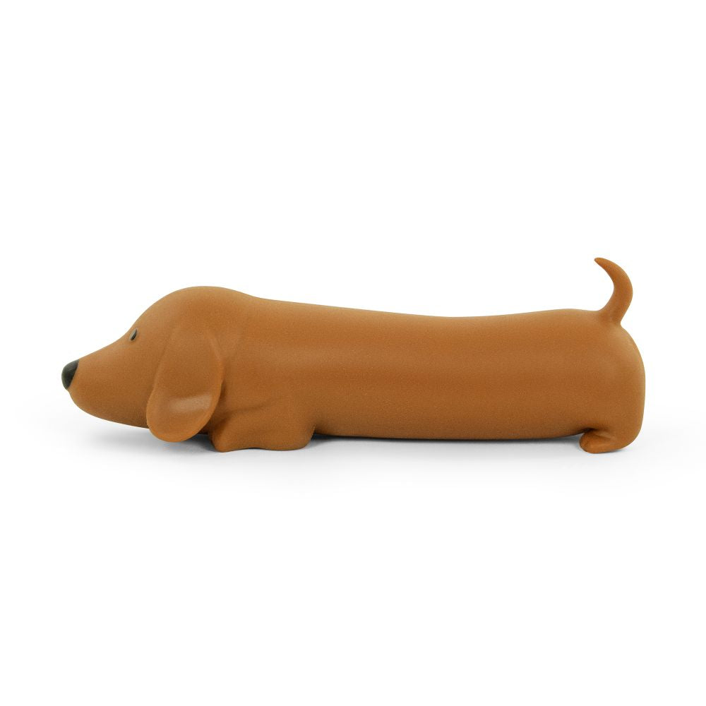 Big Squij Dachshund jumbo slow-rise squishy sausage dog toy side profile view