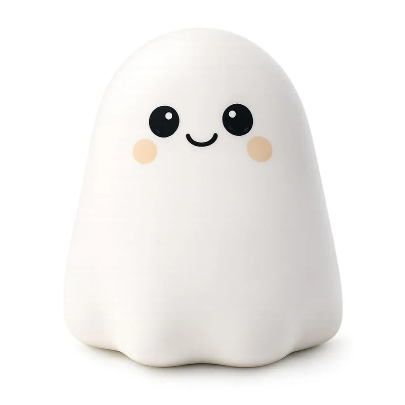 White ghost squishy toy, slow-rise sensory fidget toy with cute smiling face