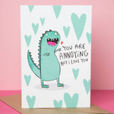Annoying Dinosaur A6 Greeting Card