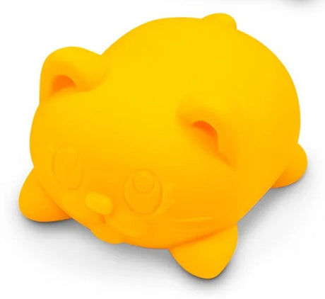 Orange Candy Cats scented squishy stress toy shown from the front at a slight angle showing cat face detail