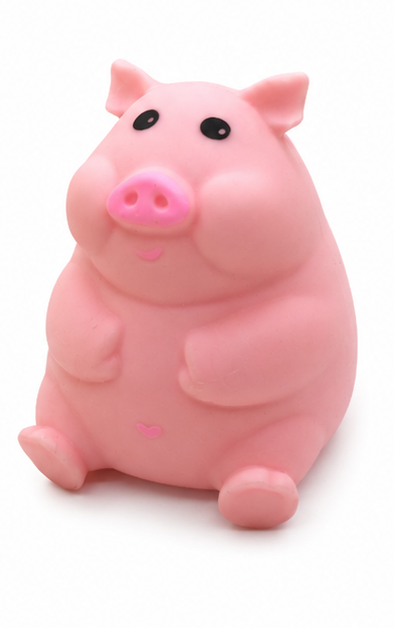 Pink chonky pig squishy stress toy, kawaii sensory squeeze toy