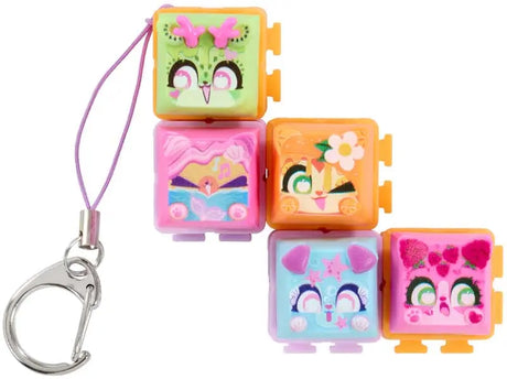 Five Clickeez Series 2 characters clipped together showing different designs