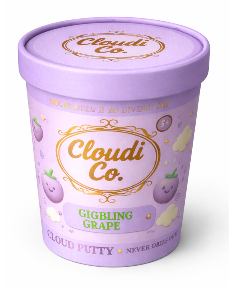 Purple Giggling Grape Cloudi Co Cloud Putty scented sensory putty tub