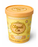 Yellow Sunshine Swirls Cloudi Co Cloud Putty scented sensory putty tub
