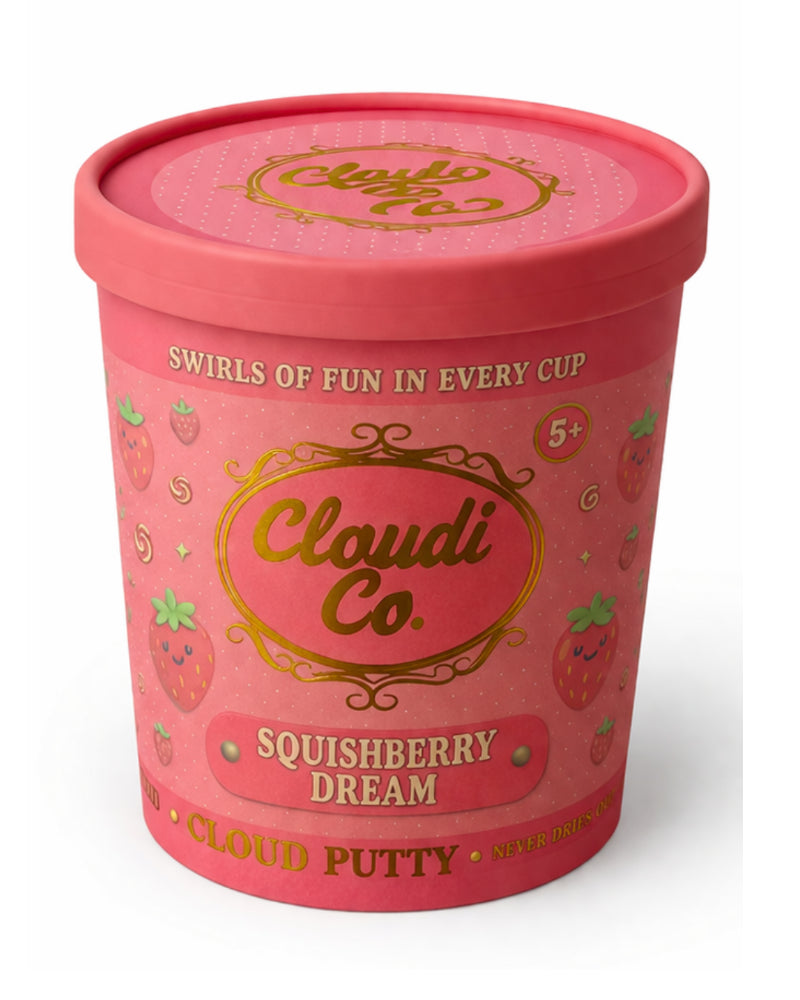 Coral Squishberry Dream Cloudi Co Cloud Putty scented sensory putty tub
