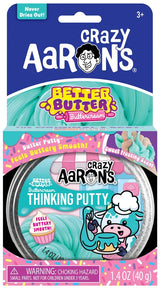 Crazy Aaron's Better Butter Buttercream Thinking Putty tin packaging showing mint teal putty