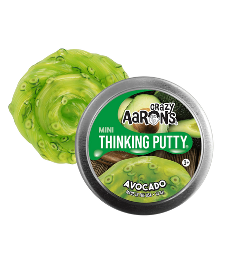 Crazy Aaron's Mini Thinking Putty tin in Avocado design