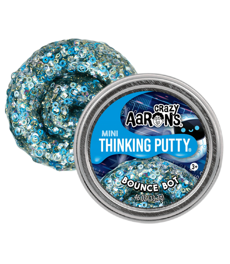 Crazy Aaron's Mini Thinking Putty tin in Bounce Bot design