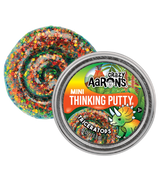 Crazy Aaron's Mini Thinking Putty in Triceratops with colorful swirl design on a white background