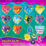 Chart showing all ten Crazy Aaron's Treasure Reveal putty designs and their mystery effects