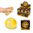 Scrunchems Duck Squish Ball shown with display box, individual box, and ball with hand squeezing