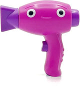 Pink and purple Fidget Go hairdryer fidget toy with googly eyes and trigger button