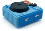 Blue Fidget Go turntable fidget toy with spinning record and clicking buttons
