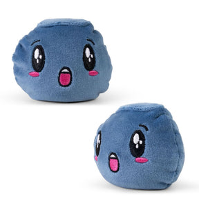 Two kawaii blueberry Fruit Squishy Plushies showing wide-eyed expression and soft plush detail sensory fidget toy