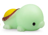 Green kawaii turtle giant mochi squishy fidget toy close-up showing shell detail