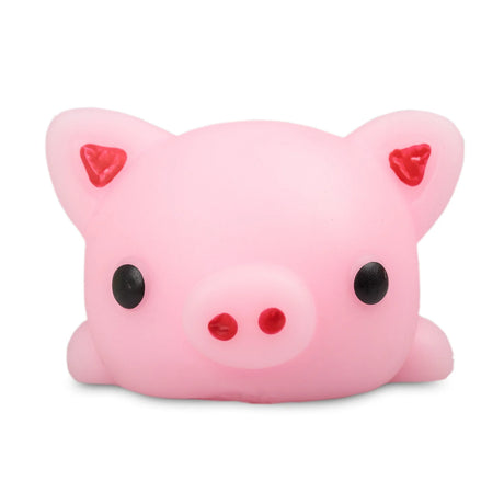 Pink kawaii pig giant mochi squishy fidget toy close-up