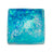 Blue teal glitter sugar cube from above showing aqua gel and chunky glitter pieces
