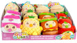 Gum Gums Bubble Buddies scented keychain plush display tray with pineapple, burger and apple characters