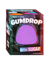 Purple Gumdrop with Sugar textured squishy squeeze toy in its retail box