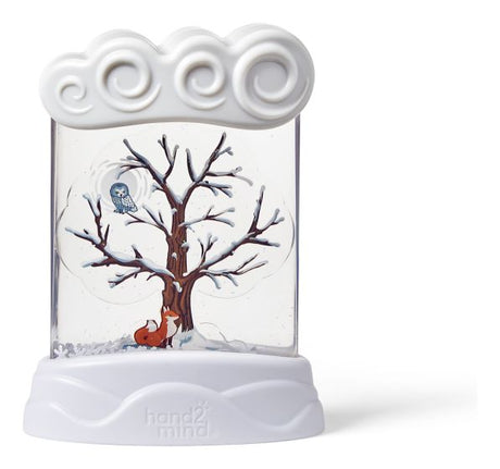 hand2mind Changing Seasons winter sensory tube white snow fox owl tree