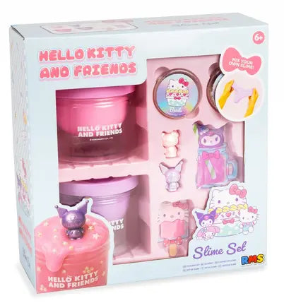 Hello Kitty and Friends Slime Set box shown at an angle displaying slime jars and accessories