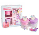 Hello Kitty and Friends Slime Set box front showing pink and purple slime jars and mini figures
