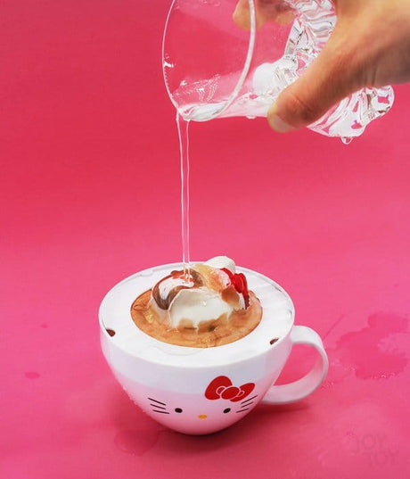 Hello Kitty surprise teacup with pouring reveal, Sanrio squishy fidget toy