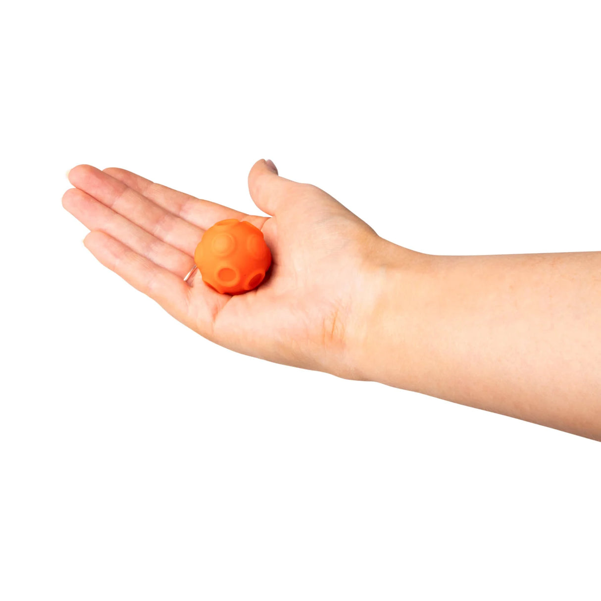 HGL Magnetic Sensory Spheres orange textured sensory ball in hand