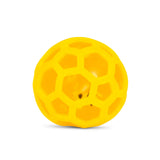 Close-up of the yellow honeycomb exterior of the honey bee fusion squish ball
