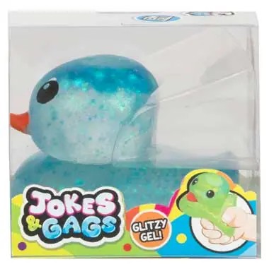 HTi Jokes & Gags Dazzling Duck blue glitter gel sensory squeeze toy
