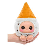 Hyojo Breyers Ice Cream vanilla collectible plush held in one hand, size reference