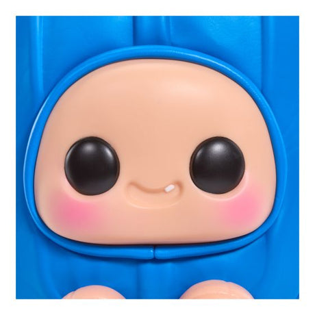Hyojo Creamsicle blue collectible plush face closeup, expressive doll face detail