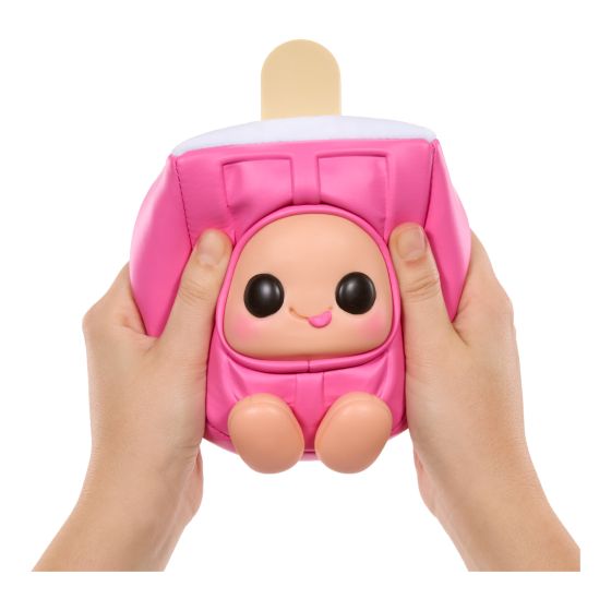 Hyojo Creamsicle pink collectible plush squeezed in two hands