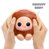 Hyojo Krispy Kreme chocolate doughnut plush squeezed, squishy sensory fidget toy