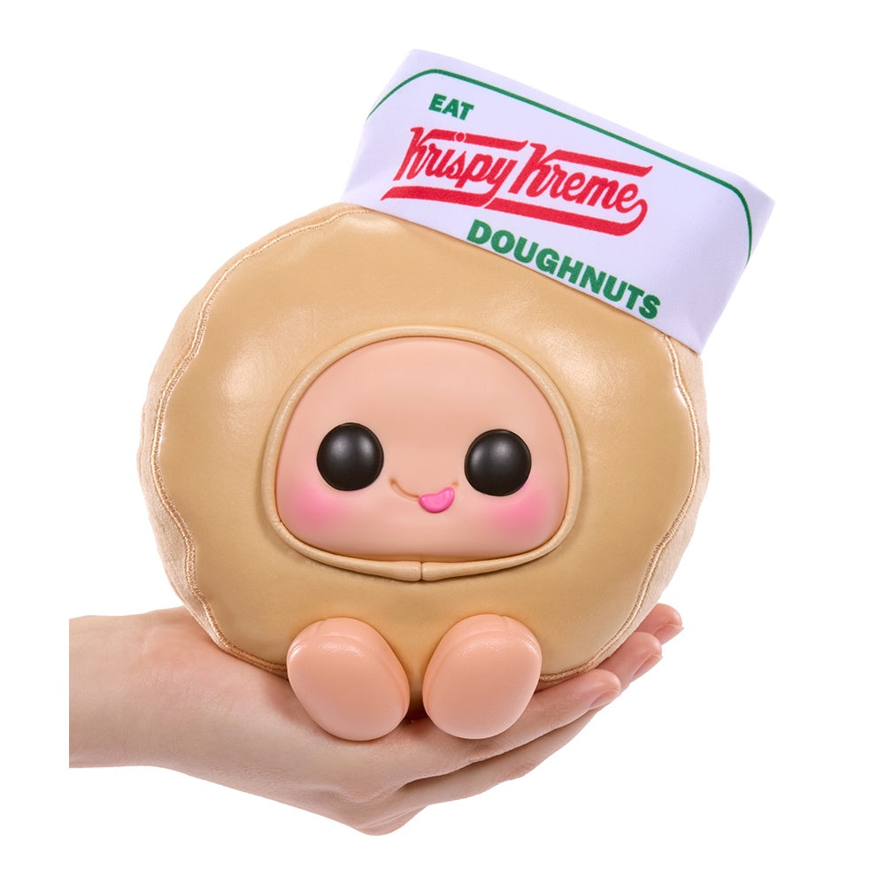 Hyojo Krispy Kreme original glazed doughnut plush with hat, sensory fidget toy